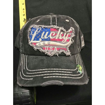 Lucky USA Ladies Hat Washed Black  eb-97578939